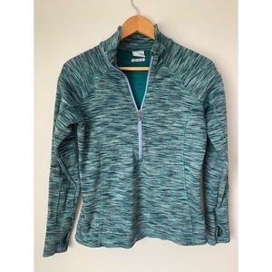 Columbia knit style zip up sweater polyester blue aqua